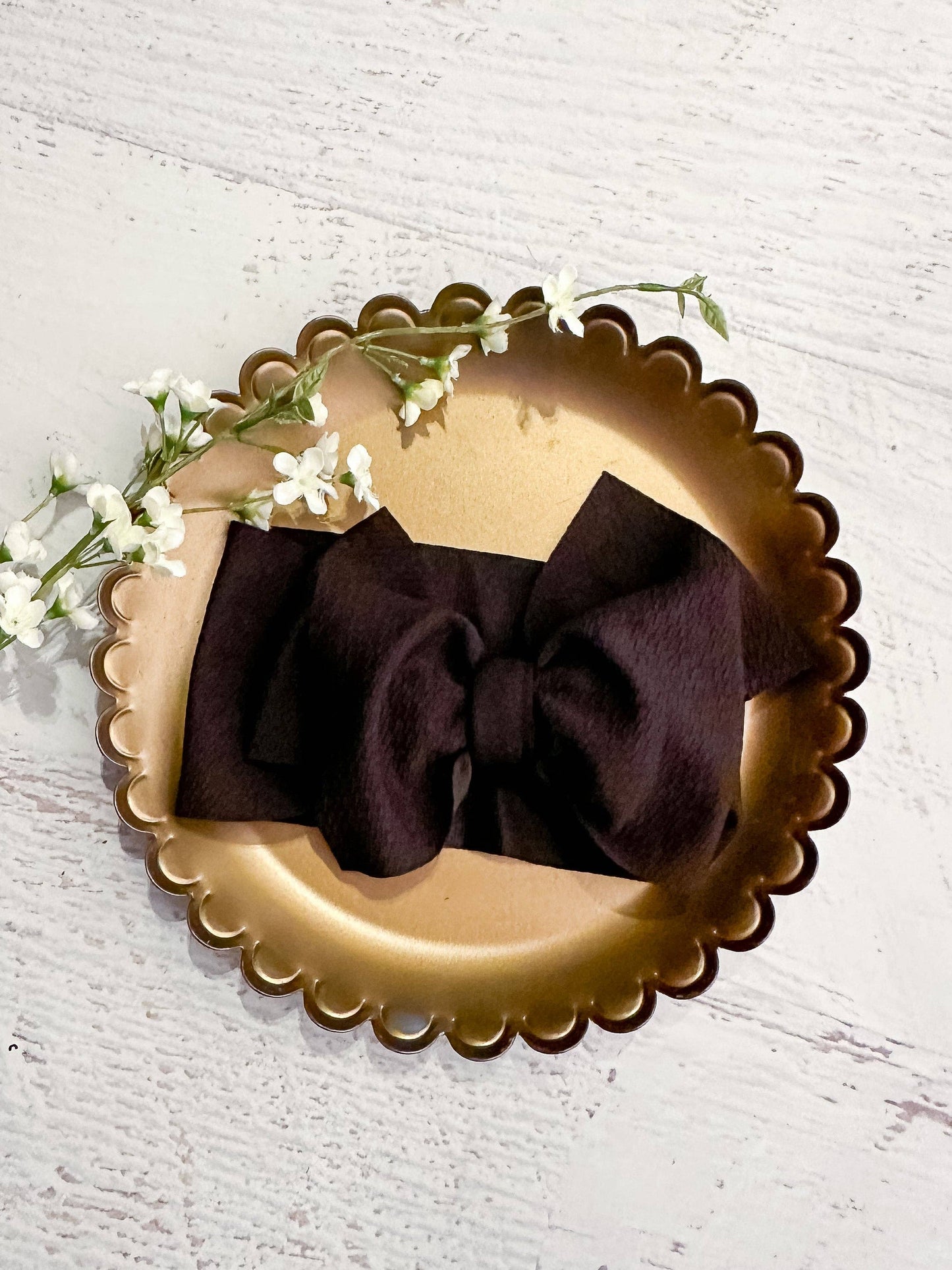 Double Bow Textured Solid Headband