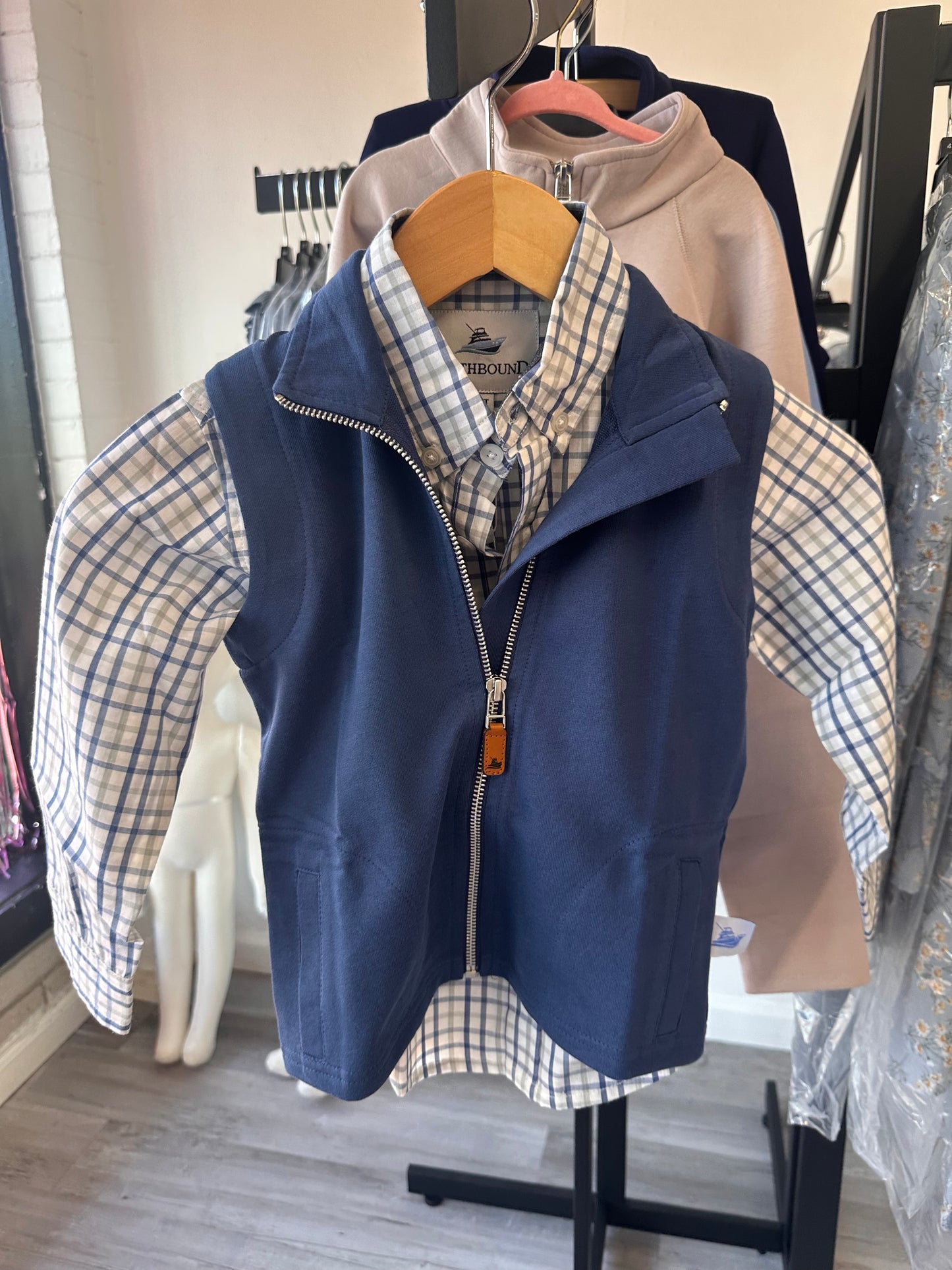 Boys Knit Vest- Navy