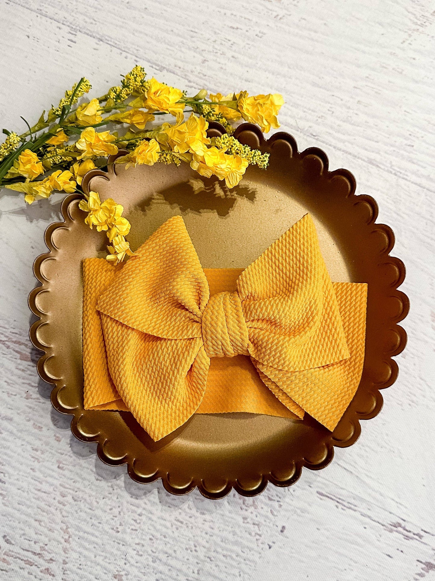 Double Bow Textured Solid Headband