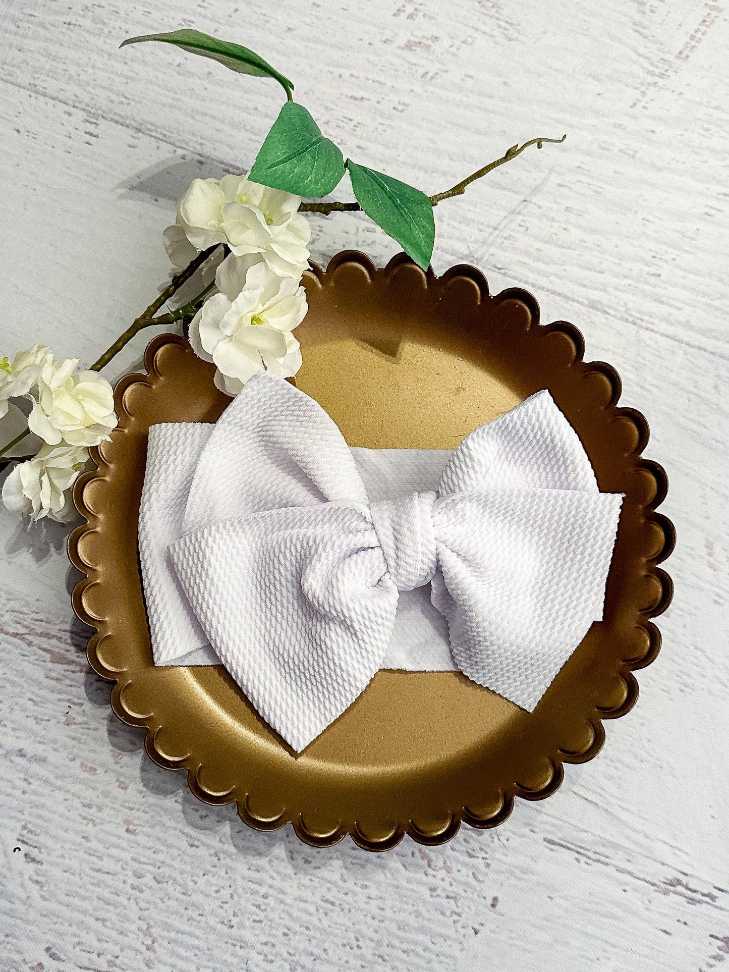 Double Bow Textured Solid Headband