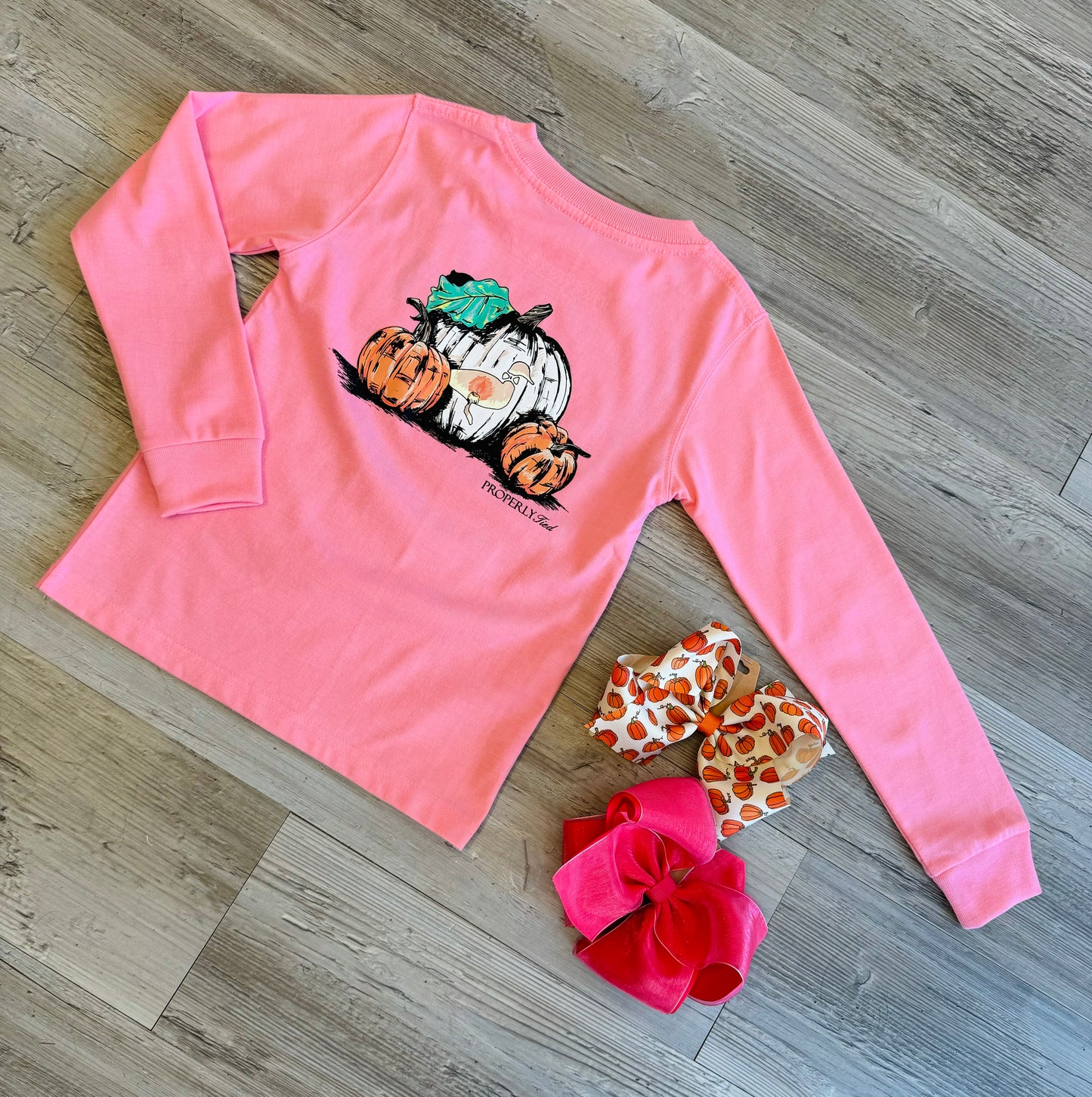 Girls Duck O’ Lantern LS Light Pink