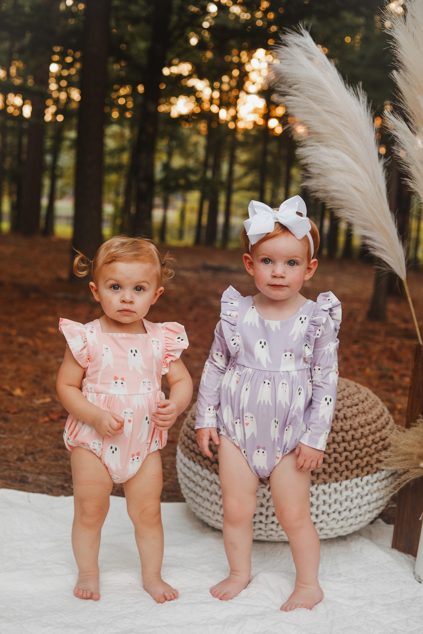 Leah Romper in Purple Girly Ghost | Baby Bubble