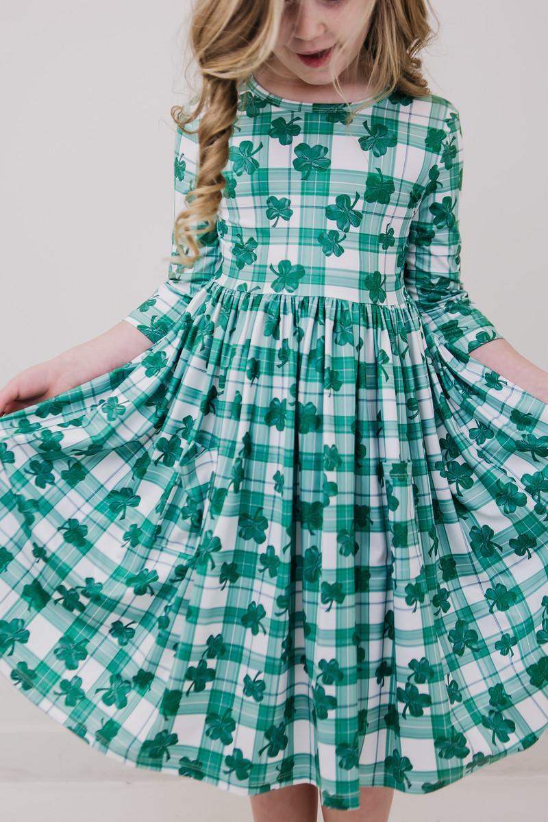 Lucky One 3/4 Sleeve Pocket Twirl Dress