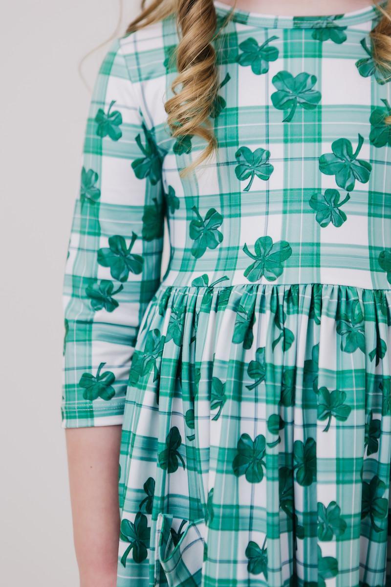 Lucky One 3/4 Sleeve Pocket Twirl Dress