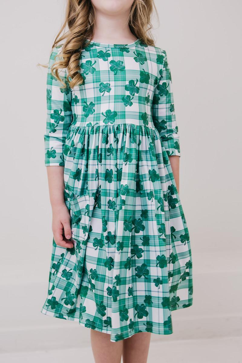 Lucky One 3/4 Sleeve Pocket Twirl Dress