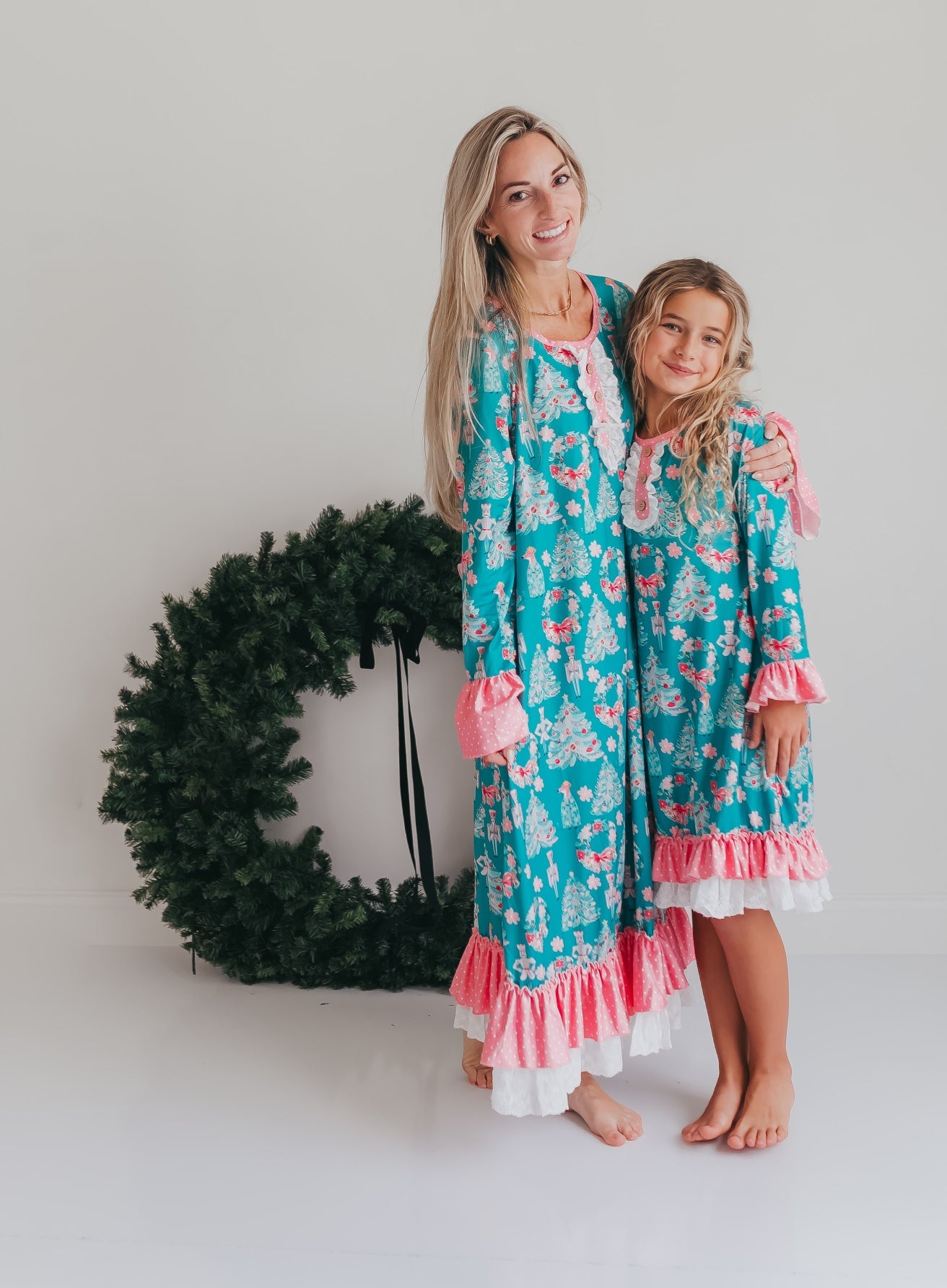Pink Teal Nutcracker Lounge Gown