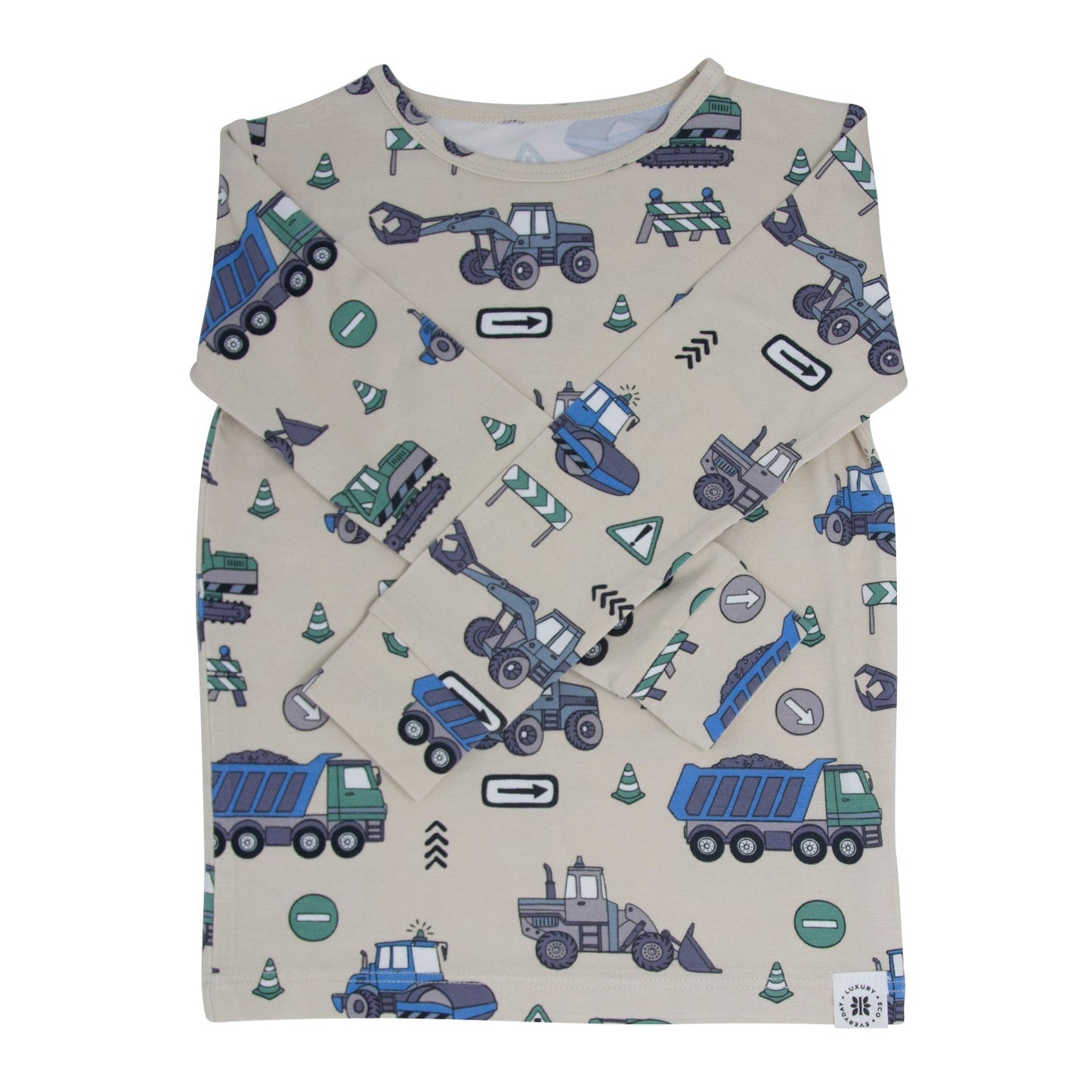 Trucks Diggers Construction Big Kid Pajama