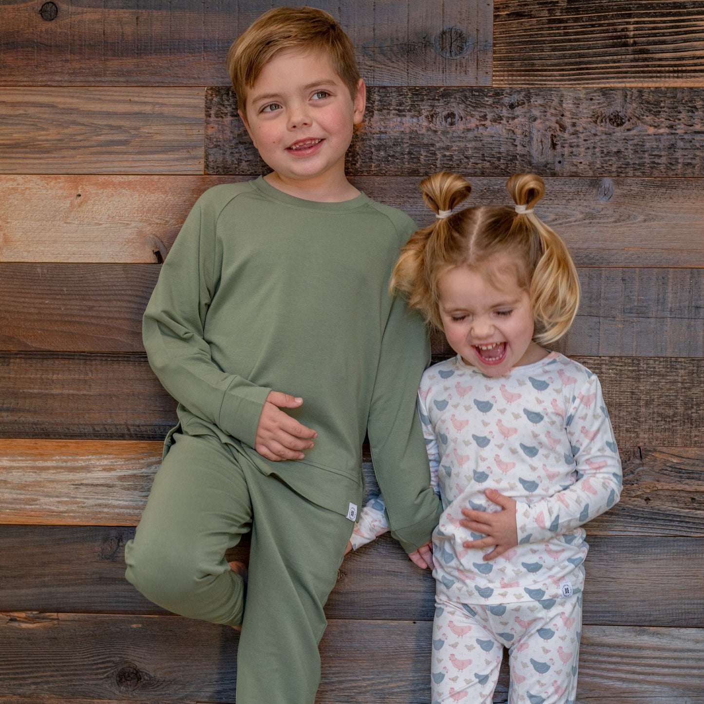 Pink Farm Hens Bamboo Big Kid Pajama