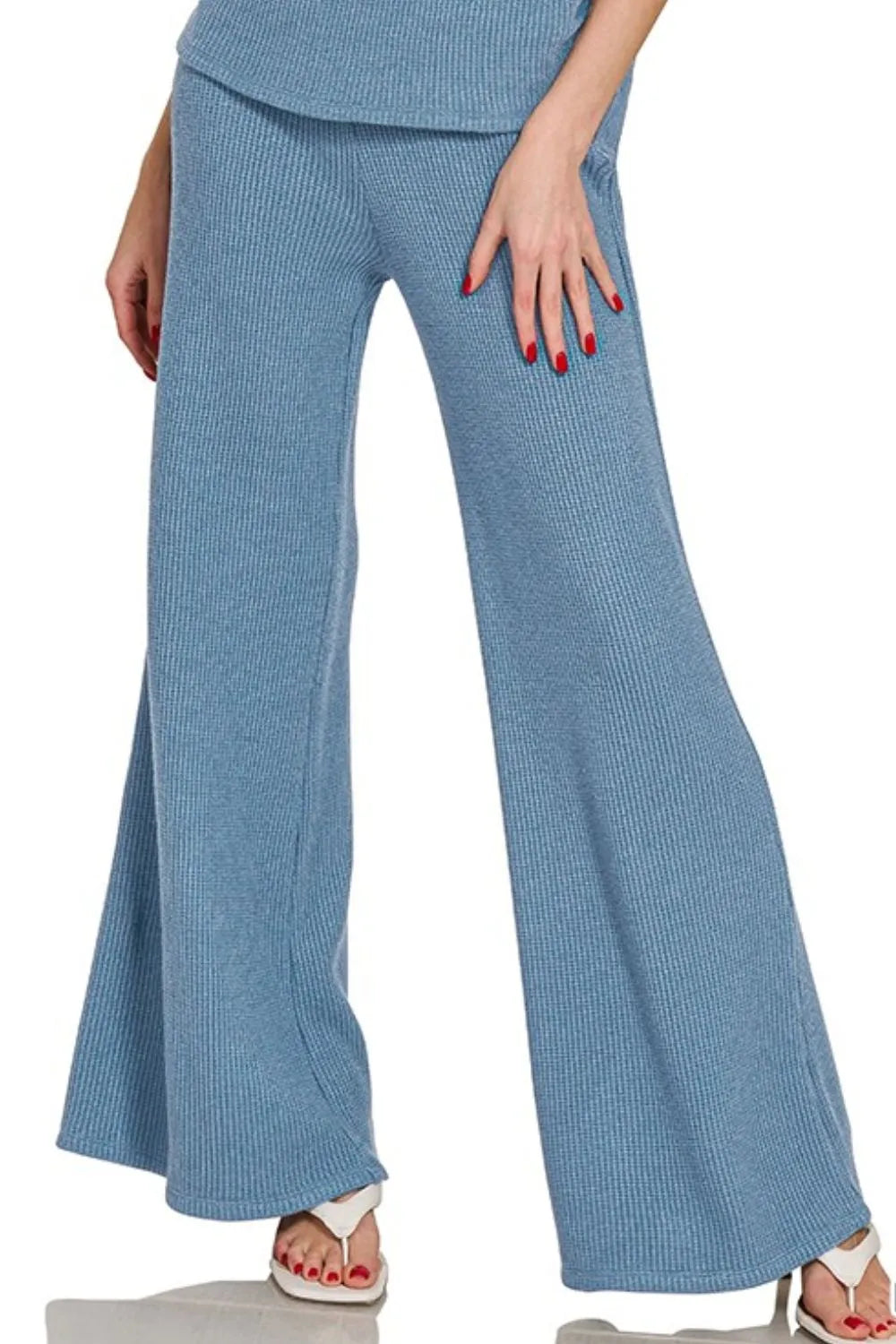 Zenana Sweater Mock Neck Top & Long Pants Set