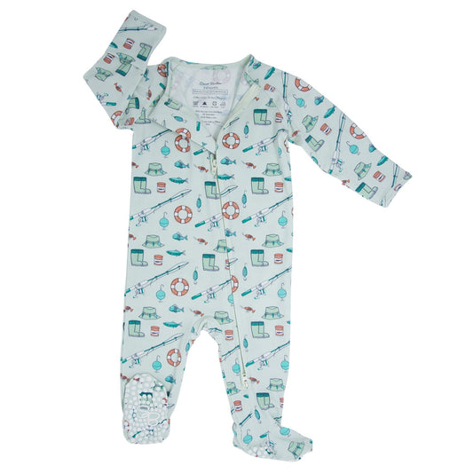 Fishing Poles Baby Zippered Footie