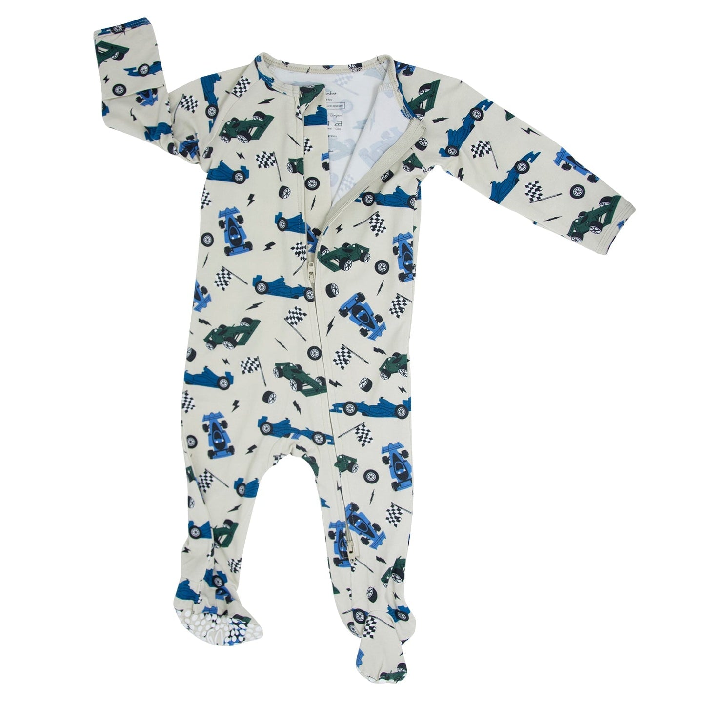 Green Blue Nasar Zipper Footie