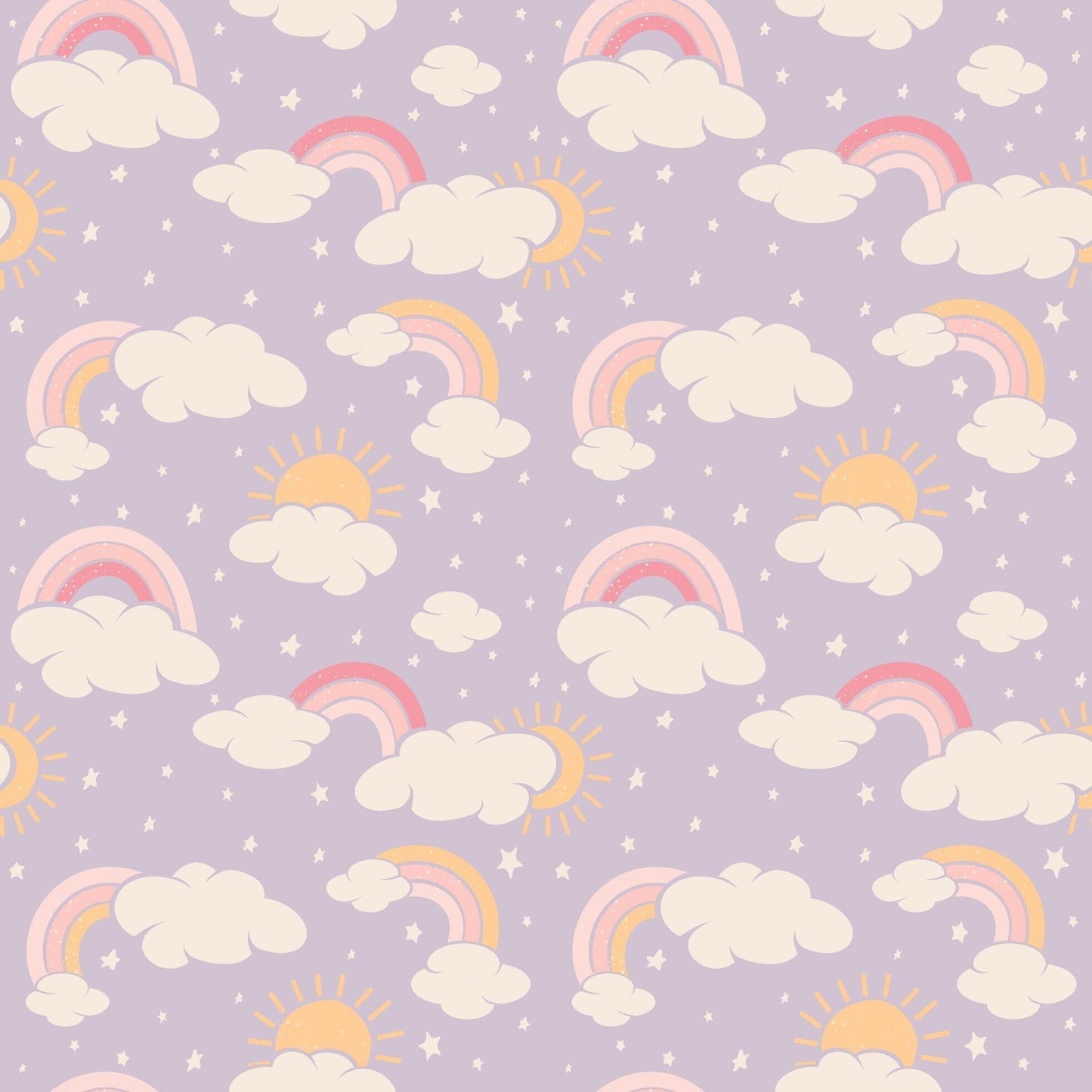 Lavender Rainbows and Clouds Zipper Footie