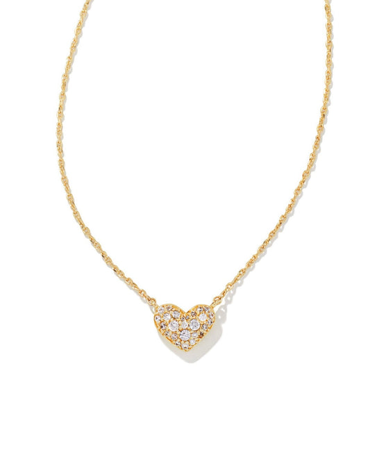 Ari Pave Crystal Heart Necklace