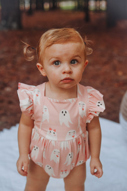 Emmy Romper in Girly Ghost