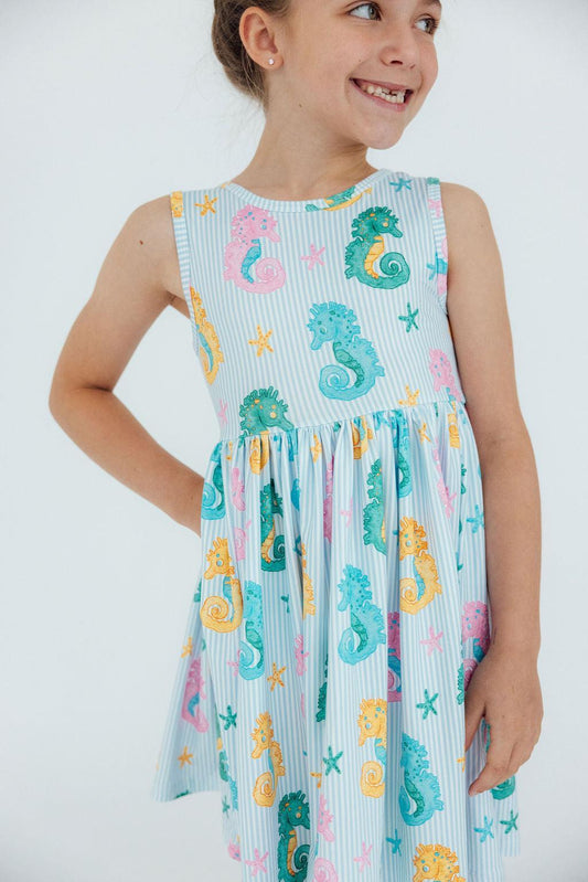 Seahorse Swirl Tank Twirl Dress