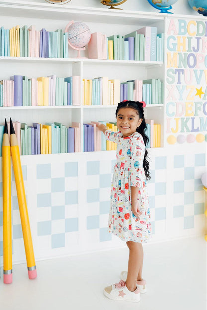 Smarty Pants 3/4 Sleeve Pocket Twirl Dress