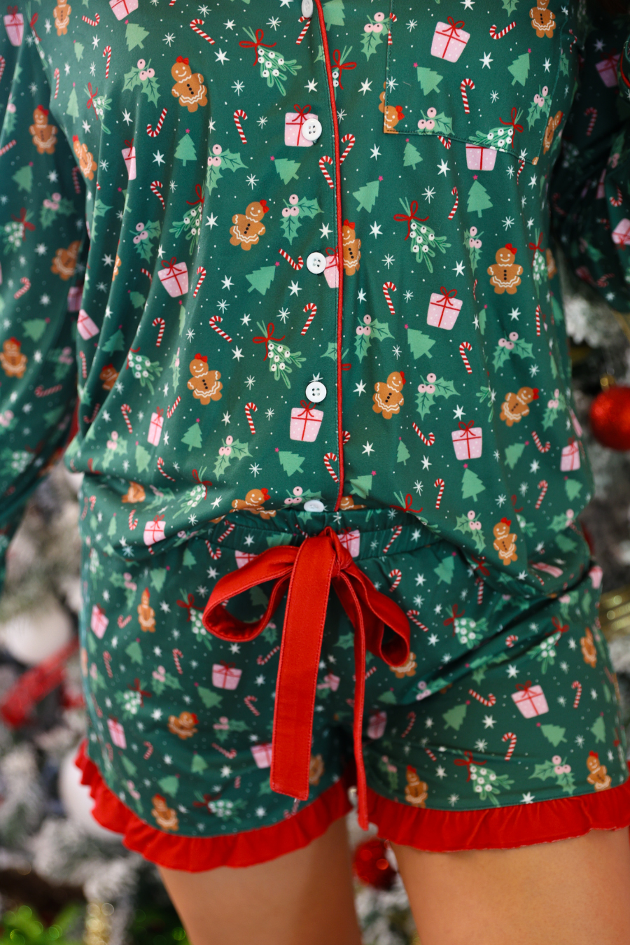 All I Want for Christmas Ruffle Pajama Set