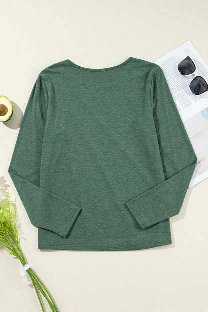 Anna Asymmetric Seam Detail Long Sleeve Top