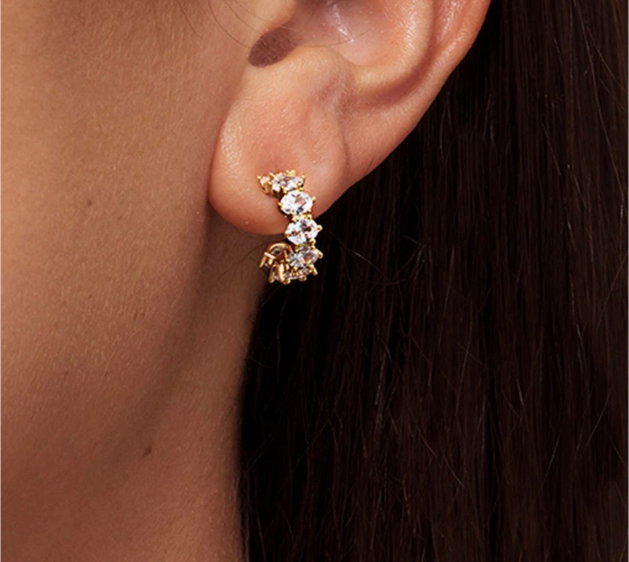 Cailin Crystal Huggie Earring