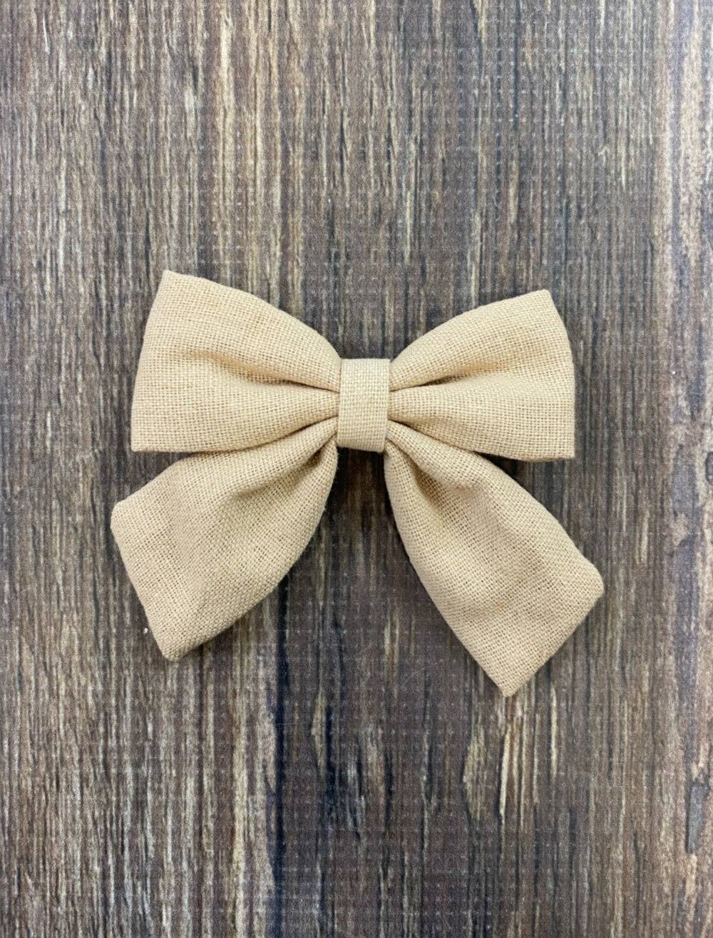 Linen Fabric Hair Bows