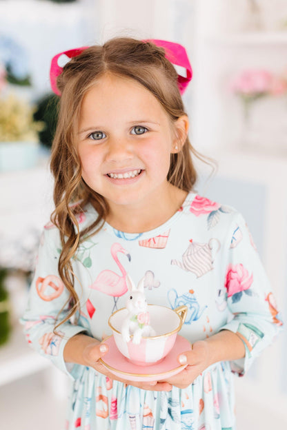 Wonderland 3/4 Sleeve Pocket Twirl Dress