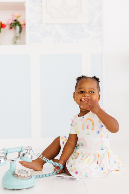 Watercolor Rainbows S/S Twirl Bodysuit