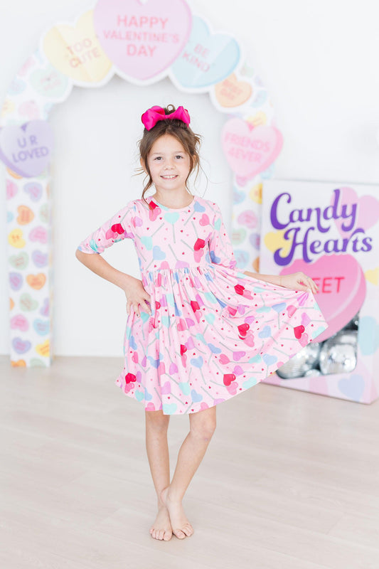 Sucker for You 3/4 Sleeve Pocket Twirl Dress