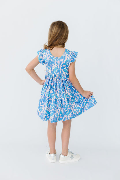 Shimmer & Shine Flutter Sleeve Twirl Dress