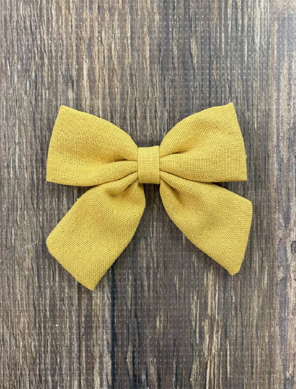 Linen Fabric Hair Bows