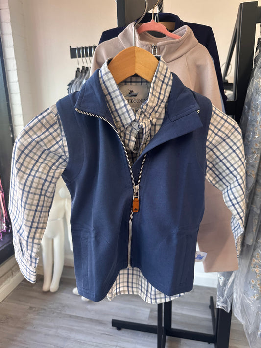 Boys Knit Vest- Navy