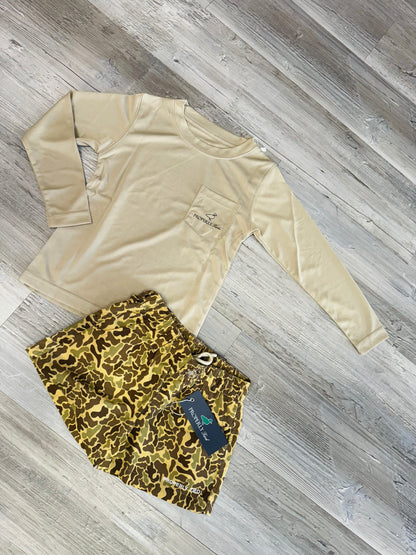 Boys Performance Tee- LS Vintage Antler