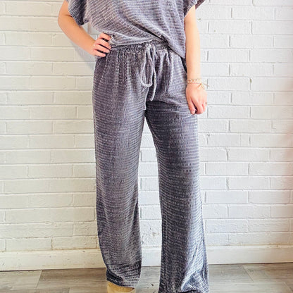 Velvet Lounge Set - Steel Blue