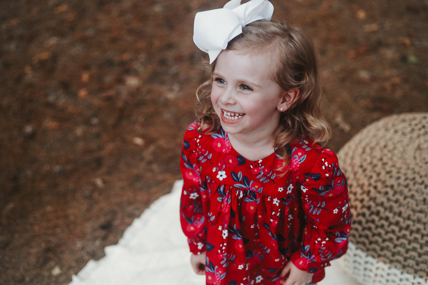 Floral & Chambray Ruffle Pant Set