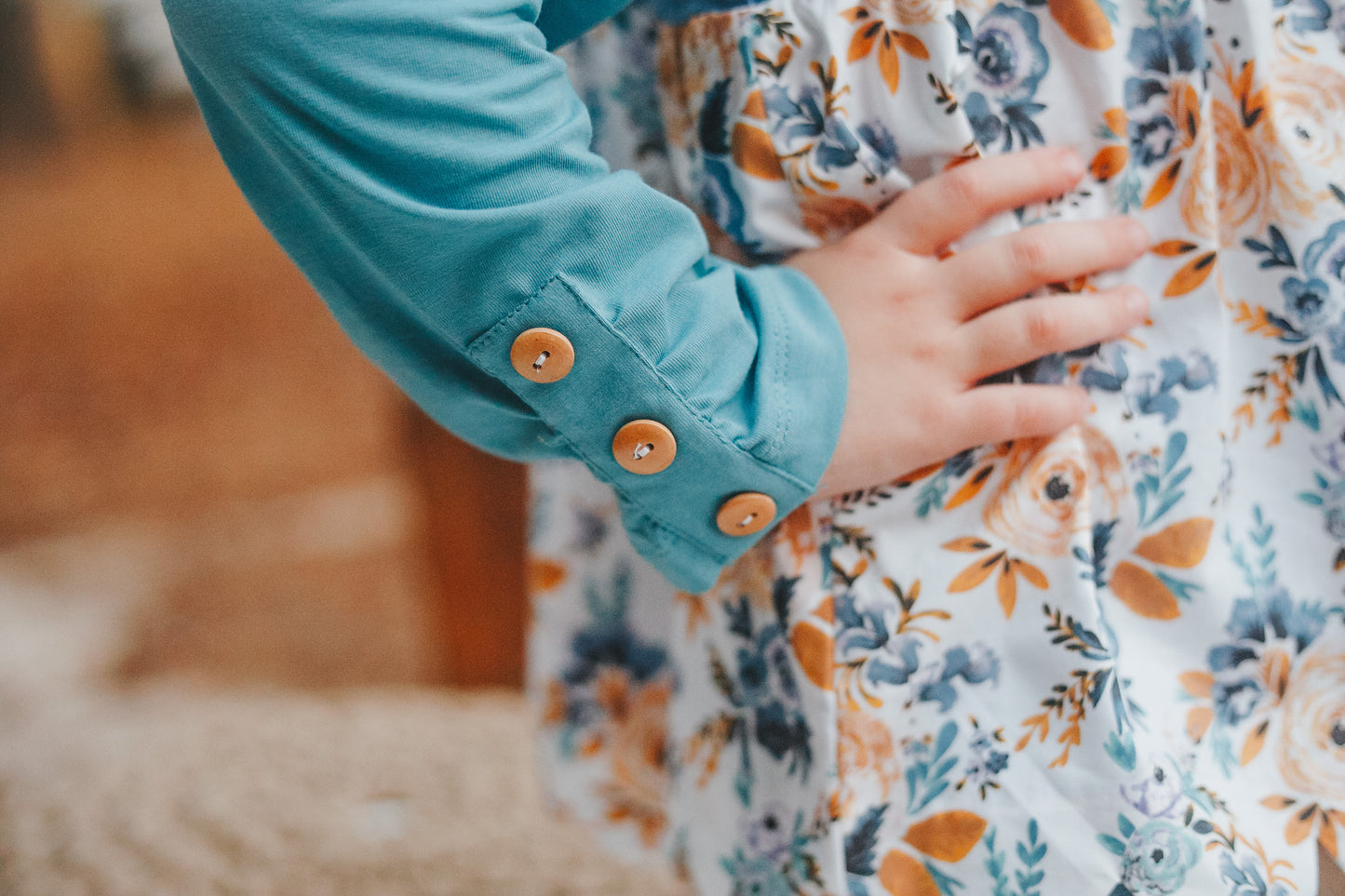 Indigo Blooms Ruffle Pant Set