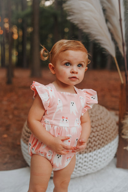 Emmy Romper in Girly Ghost