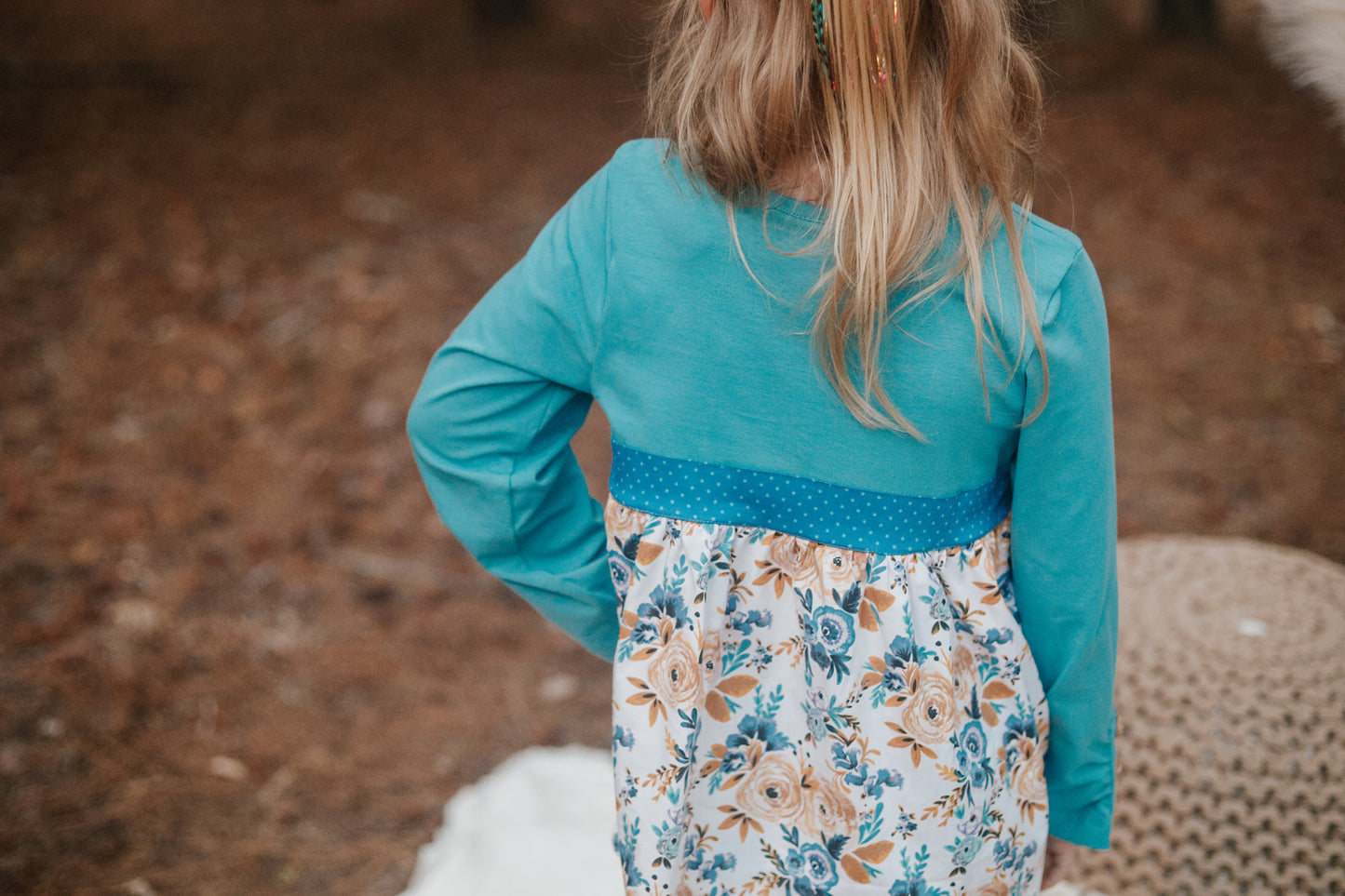 Indigo Blooms Ruffle Pant Set