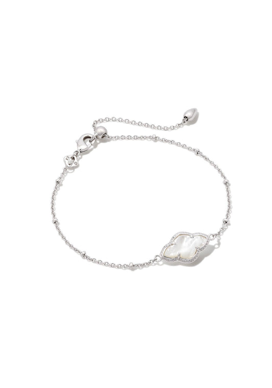 Abbie Satellite Chain Bracelet - Rhodium Ivory Mop