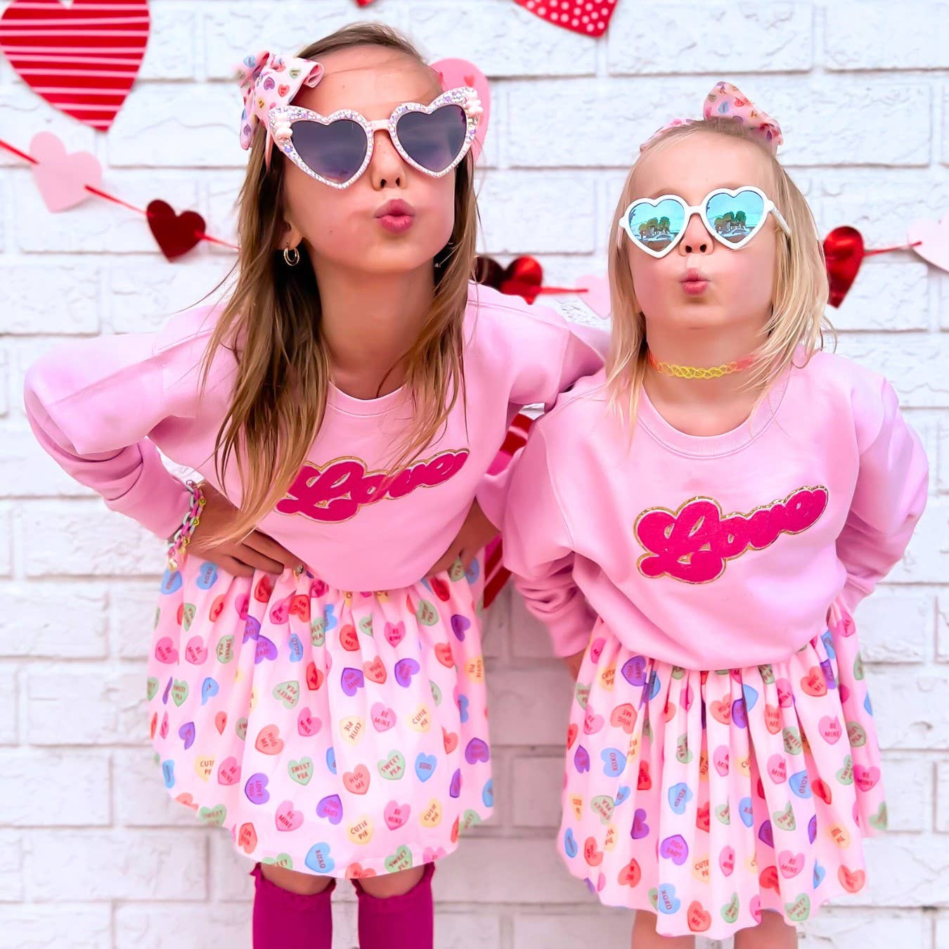 Candy Hearts Valentine's Day Tutu - Kids Dress Up Skirt