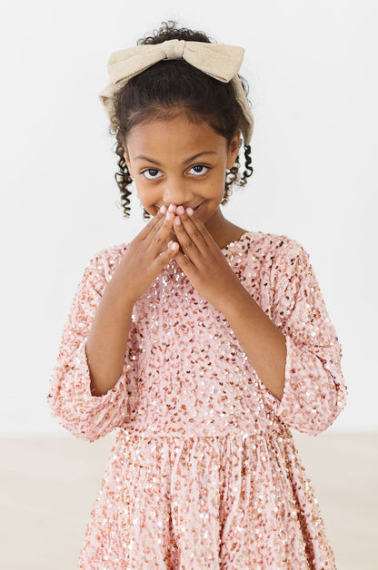 Rose Gold Velvet Sequin Dress