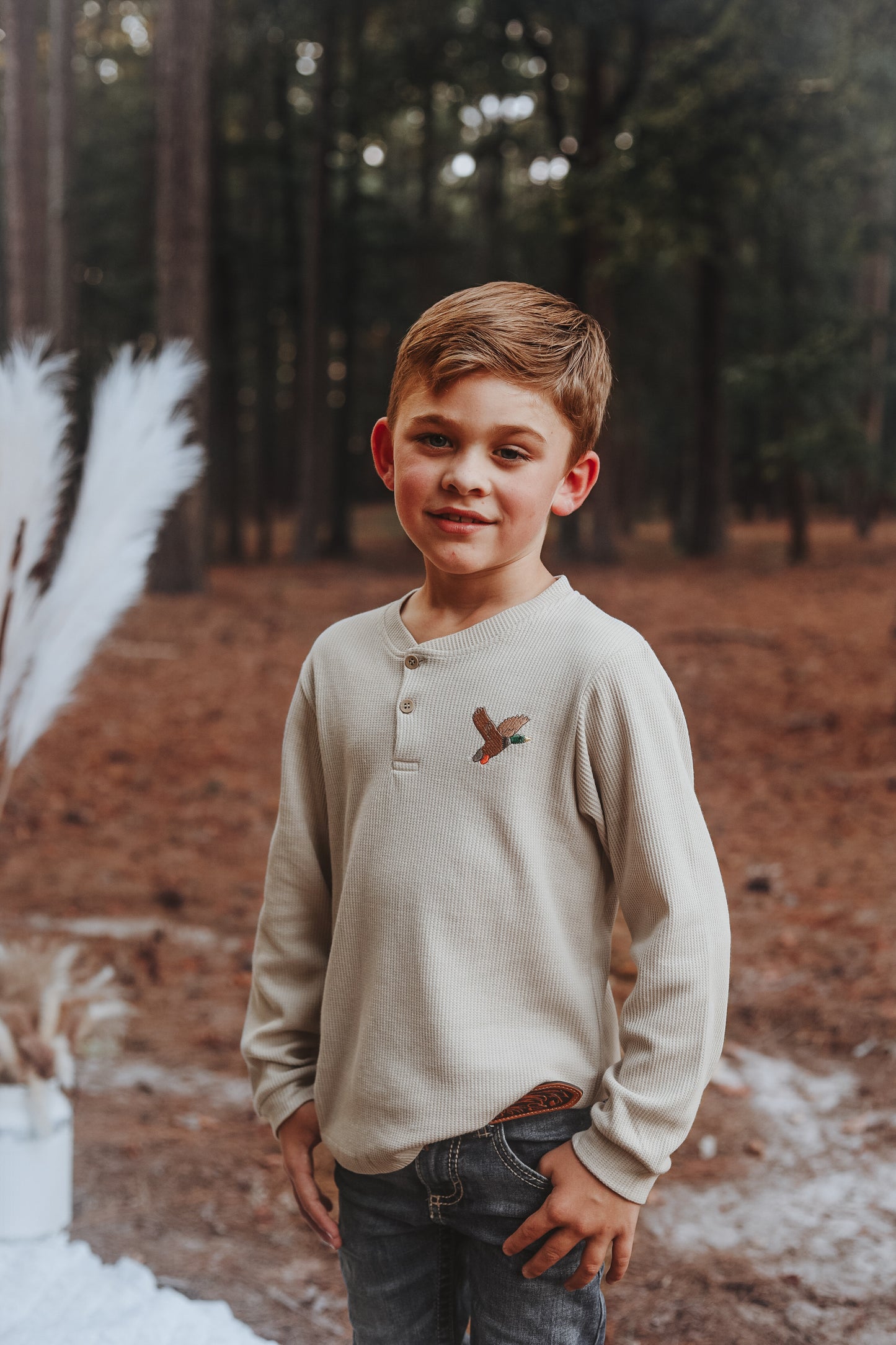 Boys Henley Shirt- Duck