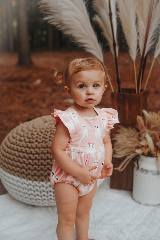 Emmy Romper in Girly Ghost