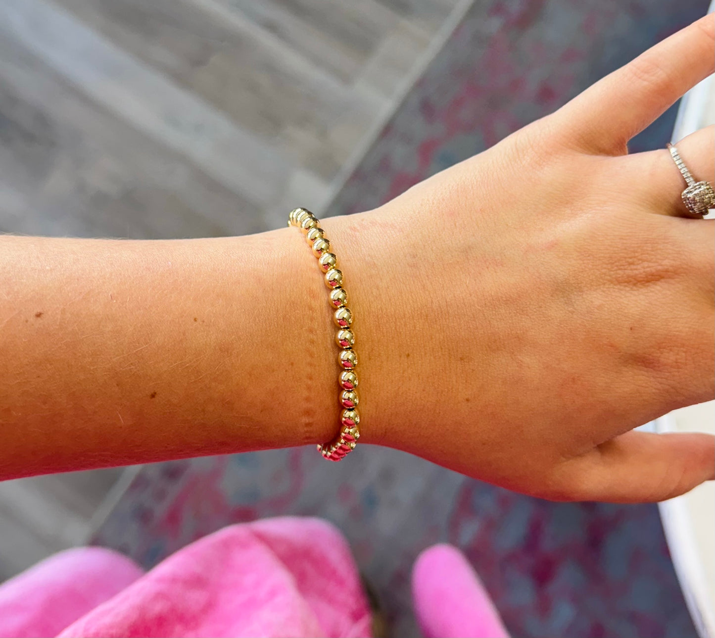 5mm Gold Beaded Bracelet