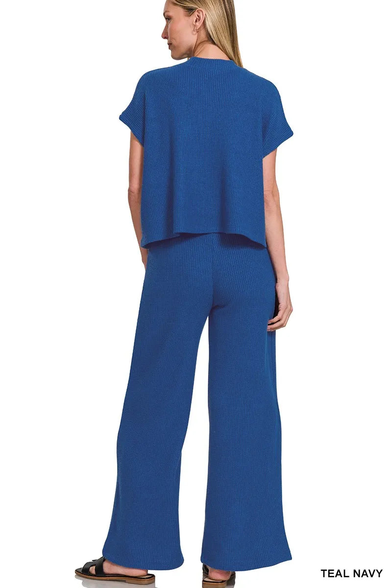 Zenana Sweater Boxy Top & Long Pants Set