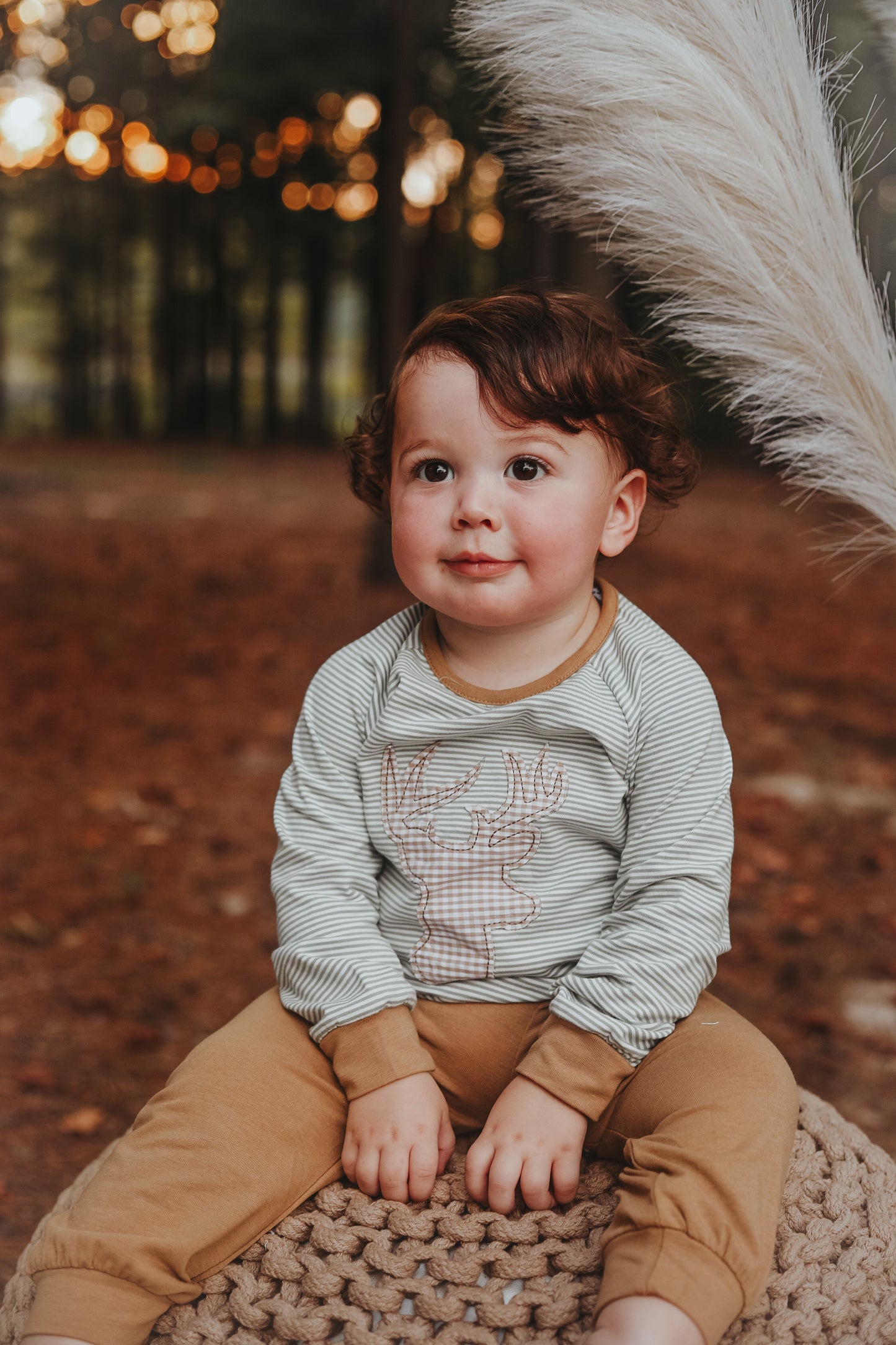 Deer Applique Boys Jogger Set