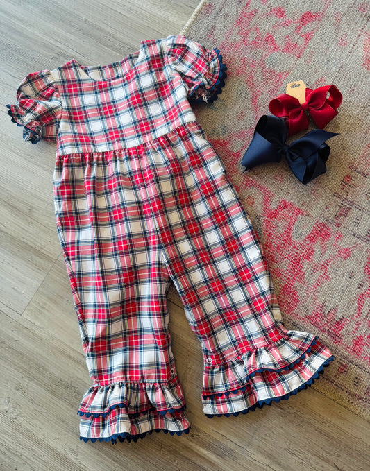 Red Plaid Gabby Romper