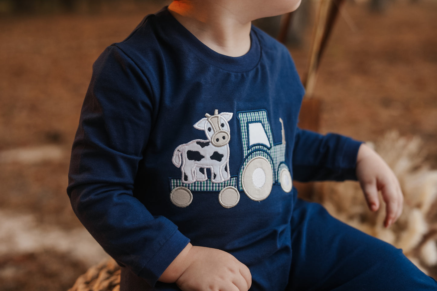 Tractor with Cow Boys Romper