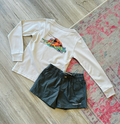 Boys Mardi Crawfish LS Ice Grey