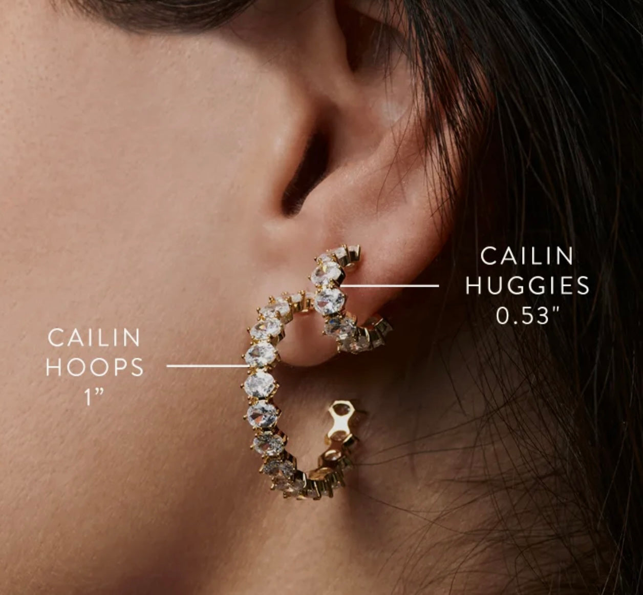 Cailin Crystal Huggie Earring