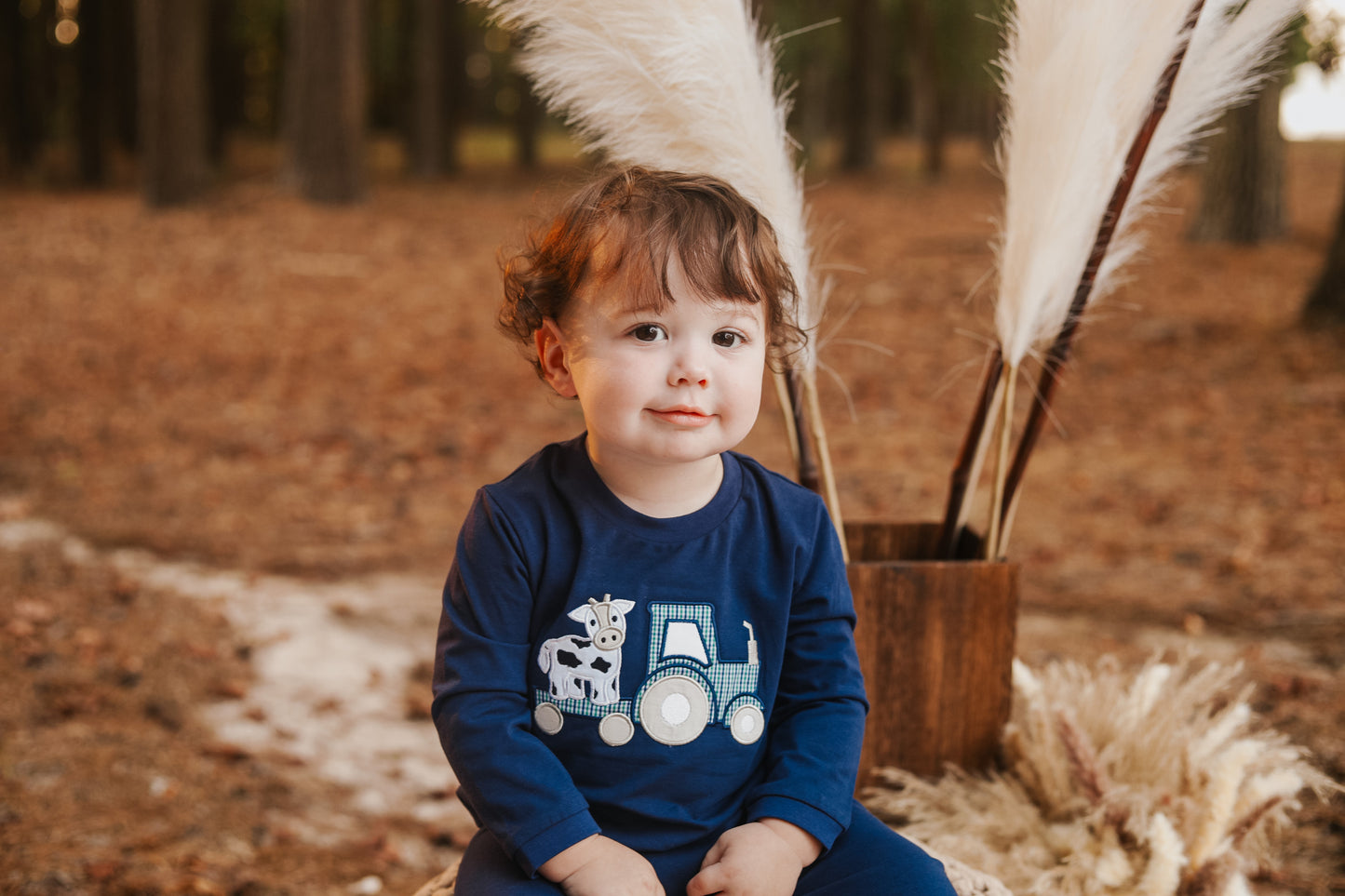 Tractor with Cow Boys Romper