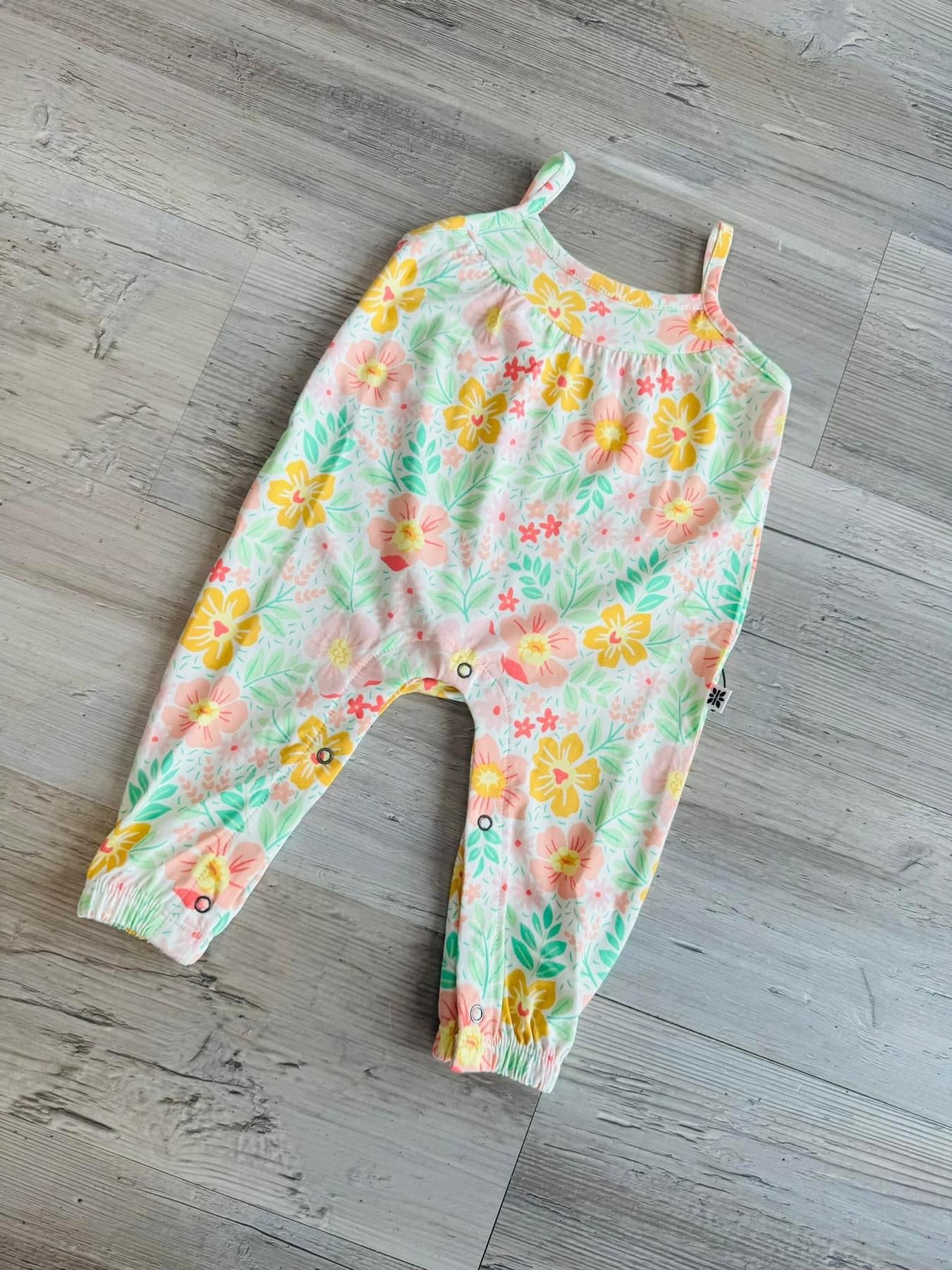 Bamboo Tank Pant Romper- Fantasy Flower